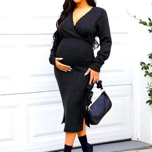 New Maternity Dress, Size 2XL, Black/Grey